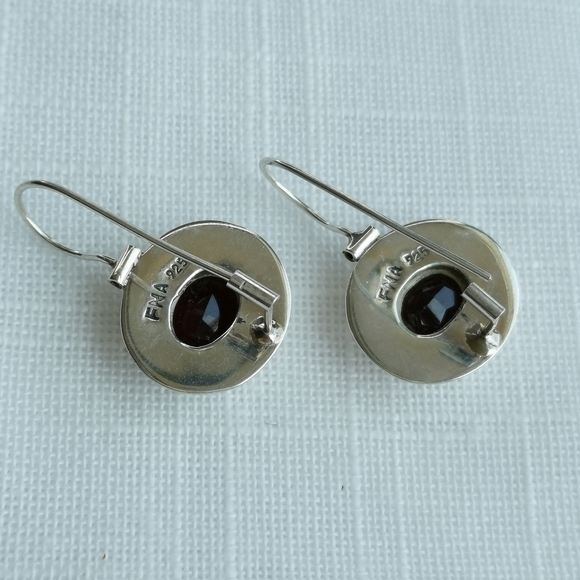 Sterling silver garnet drop earrings 🆕 - Picture 3 of 6